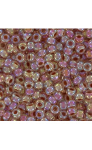 Miyuki rocailles Perlen 8/0 - Dark peach lined crystal ab 8-275